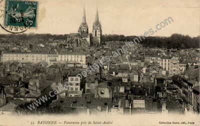 Carte postale ancienne Panorama pris de Saint-André — Bayonne (Pyrénées-Atlantiques)