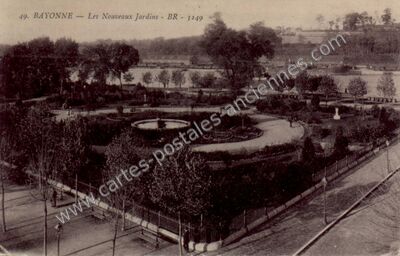 Carte postale ancienne Les Nouveaux Jardins — Bayonne (Pyrénées-Atlantiques)