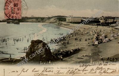 Carte postale ancienne La Grande Plage — Biarritz (Pyrénées-Atlantiques)