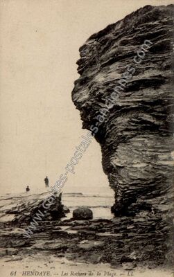 Carte postale ancienne Les Rochers de la Plage — Hendaye (Pyrénées-Atlantiques)