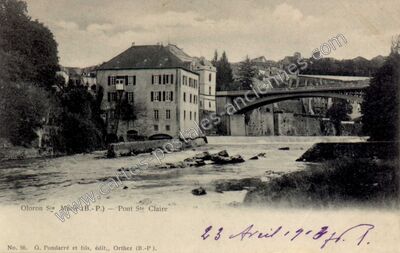 Carte postale ancienne Pont Ste Claire — Oloron-Sainte-Marie (Pyrénées-Atlantiques)