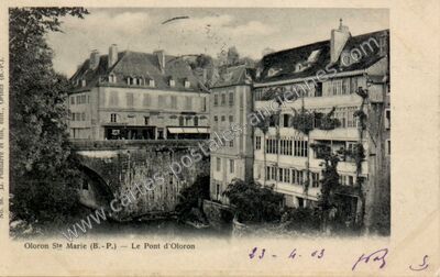 Carte postale ancienne Le Pont d'Oloron — Oloron-Sainte-Marie (Pyrénées-Atlantiques)