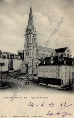 Carte postale ancienne Eglise Notre Dame — Oloron-Sainte-Marie (Pyrénées-Atlantiques)