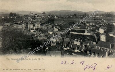 Carte postale ancienne Vue Générale — Oloron-Sainte-Marie (Pyrénées-Atlantiques)