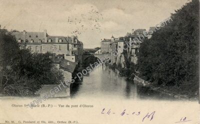 Carte postale ancienne Vue du pont d'Oloron — Oloron-Sainte-Marie (Pyrénées-Atlantiques)