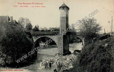 Carte postale ancienne Le Vieux Pont — Orthez (Pyrénées-Atlantiques)