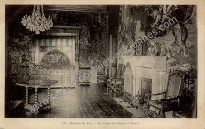 Carte postale ancienne Château de Pau - Chambre de Jeanne d'Albret — Pau (Pyrénées-Atlantiques)