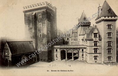 Carte postale ancienne Entrée du Château — Pau (Pyrénées-Atlantiques)