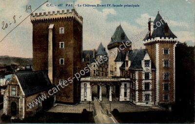 Carte postale ancienne Le Château Henri IV, façade principale — Pau (Pyrénées-Atlantiques)