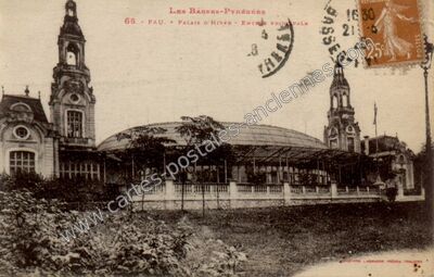 Carte postale ancienne Palais d'Hiver - Entrée Principale — Pau (Pyrénées-Atlantiques)