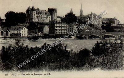 Carte postale ancienne Vue prise de Jurançon — Pau (Pyrénées-Atlantiques)