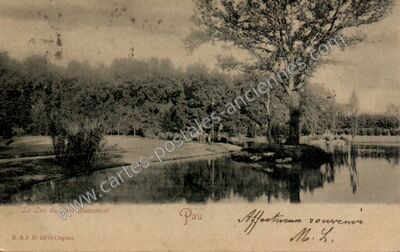Carte postale ancienne Le Lac du Parc Beaumont — Pau (Pyrénées-Atlantiques)