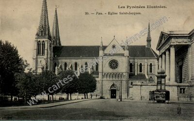 Carte postale ancienne Eglise Saint-Jacques — Pau (Pyrénées-Atlantiques)
