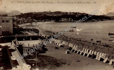 Carte postale ancienne Vue générale prise du Moderne Hôtel — Saint-Jean-de-Luz (Pyrénées-Atlantiques)