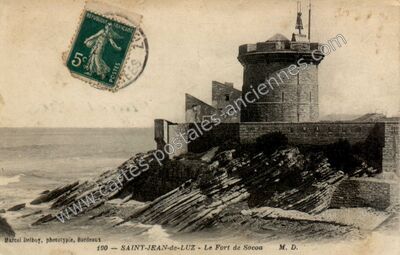 Carte postale ancienne Le Fort de Socoa — Saint-Jean-de-Luz (Pyrénées-Atlantiques)