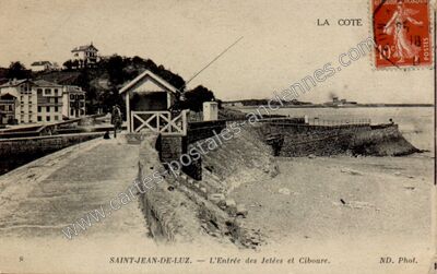 Carte postale ancienne L'Entrée des Jetées et Ciboure — Saint-Jean-de-Luz (Pyrénées-Atlantiques)