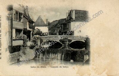 Carte postale ancienne Cascade du Saleys — Salies-de-Béarn (Pyrénées-Atlantiques)
