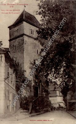 Carte postale ancienne Église St-Vincent — Salies-de-Béarn (Pyrénées-Atlantiques)