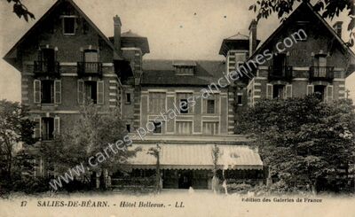 Carte postale ancienne Hôtel Bellevue — Salies-de-Béarn (Pyrénées-Atlantiques)