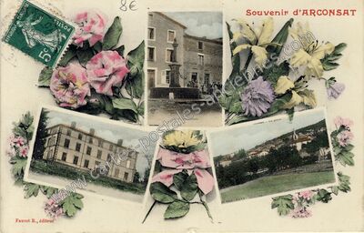 Carte postale ancienne Souvenir — Arconsat (Puy-de-Dôme)