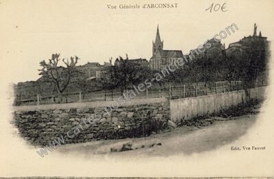 Carte postale ancienne Vue Générale — Arconsat (Puy-de-Dôme)