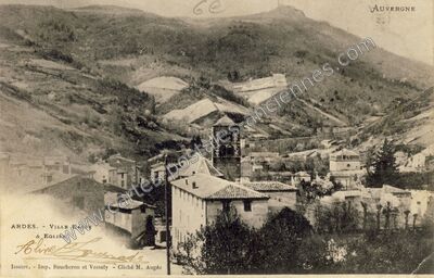 Carte postale ancienne Ville Basse & Eglise — Ardes (Puy-de-Dôme)