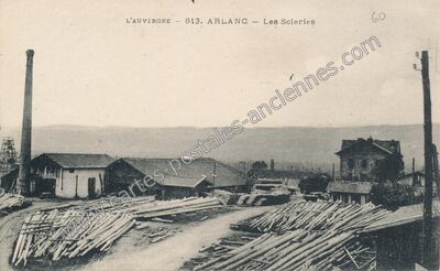 Carte postale ancienne Les Scieries — Arlanc (Puy-de-Dôme)