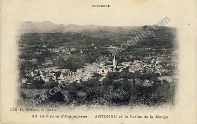 Carte postale ancienne ARTONNE et la Vallée de la Morge — Artonne (Puy-de-Dôme)