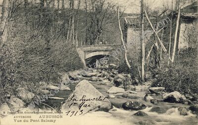 Carte postale ancienne Pont Salamy — Aubusson-d'Auvergne (Puy-de-Dôme)