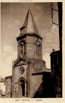 Carte postale ancienne L'Eglise — Aulnat (Puy-de-Dôme)