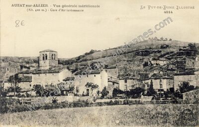 Carte postale ancienne Vue générale méridionale - Cure d'Air intéressante — Auzat sur Allier (Puy-de-Dôme)