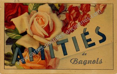 Carte postale ancienne Amitiés — Bagnols (Puy-de-Dôme)