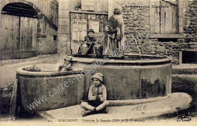 Carte postale ancienne Fontaine St Benoist (XIIe et XIIIe siècles) — Beaumont (Puy-de-Dôme)