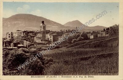 Carte postale ancienne Beaumont et le Puy de Dôme — Beaumont (Puy-de-Dôme)