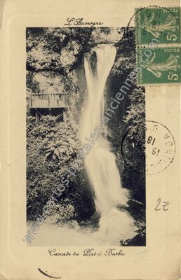 Carte postale ancienne Cascade du Plat a Barbe — La Bourboule (Puy-de-Dôme)