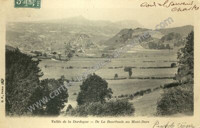 Carte postale ancienne De la Bourboule au Mont Dore — La Bourboule (Puy-de-Dôme)