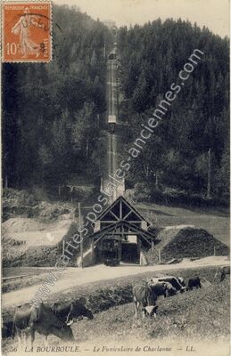 Carte postale ancienne Le Funiculaire de Charlanne — La Bourboule (Puy-de-Dôme)