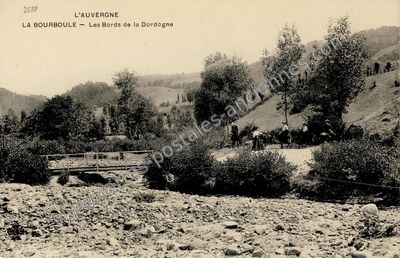 Carte postale ancienne Les Bords de la Dordogne — La Bourboule (Puy-de-Dôme)