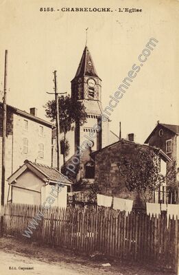 Carte postale ancienne L'Eglise — Chabreloche (Puy-de-Dôme)