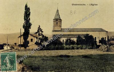 Carte postale ancienne L'Eglise — Chabreloche (Puy-de-Dôme)