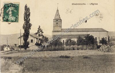Carte postale ancienne L'Eglise — Chabreloche (Puy-de-Dôme)