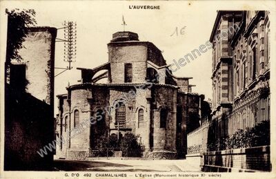 Carte postale ancienne L'Eglise (Monument historique XI- siècle) — Chamalières (Puy-de-Dôme)