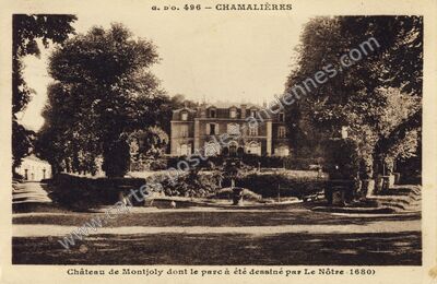 Carte postale ancienne Château de Montjoly dont le parc à été dessiné par Le Nôtre — Chamalières (Puy-de-Dôme)