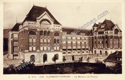 Carte postale ancienne La Banque de France — Clermont-Ferrand (Puy-de-Dôme)