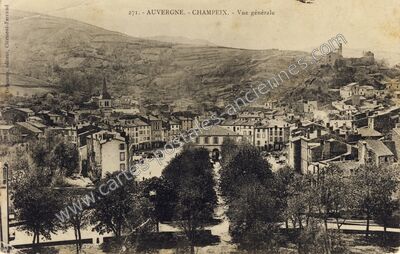 Carte postale ancienne Vue générale — Champeix (Puy-de-Dôme)