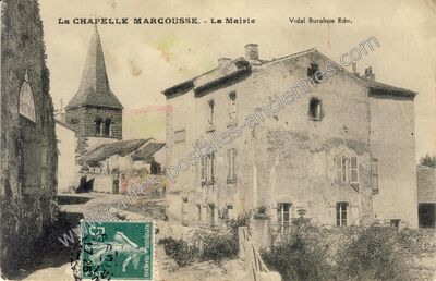 Carte postale ancienne La Mairie — La Chapelle-Marcousse (Puy-de-Dôme)
