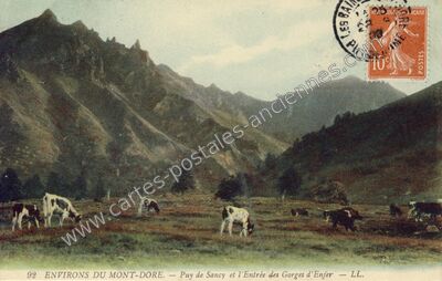 Carte postale ancienne Gorges d'Enfert — Chastreix (Puy-de-Dôme)