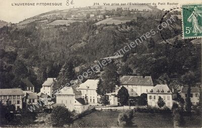 Carte postale ancienne Vue prise sur l'Etablissement du Petit Rocher — Châteauneuf-les-Bains (Puy-de-Dôme)