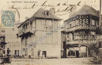 Carte postale ancienne Maison Sergentale — Châteldon (Puy-de-Dôme)