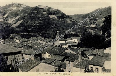 Carte postale ancienne Vue générale — Châteldon (Puy-de-Dôme)